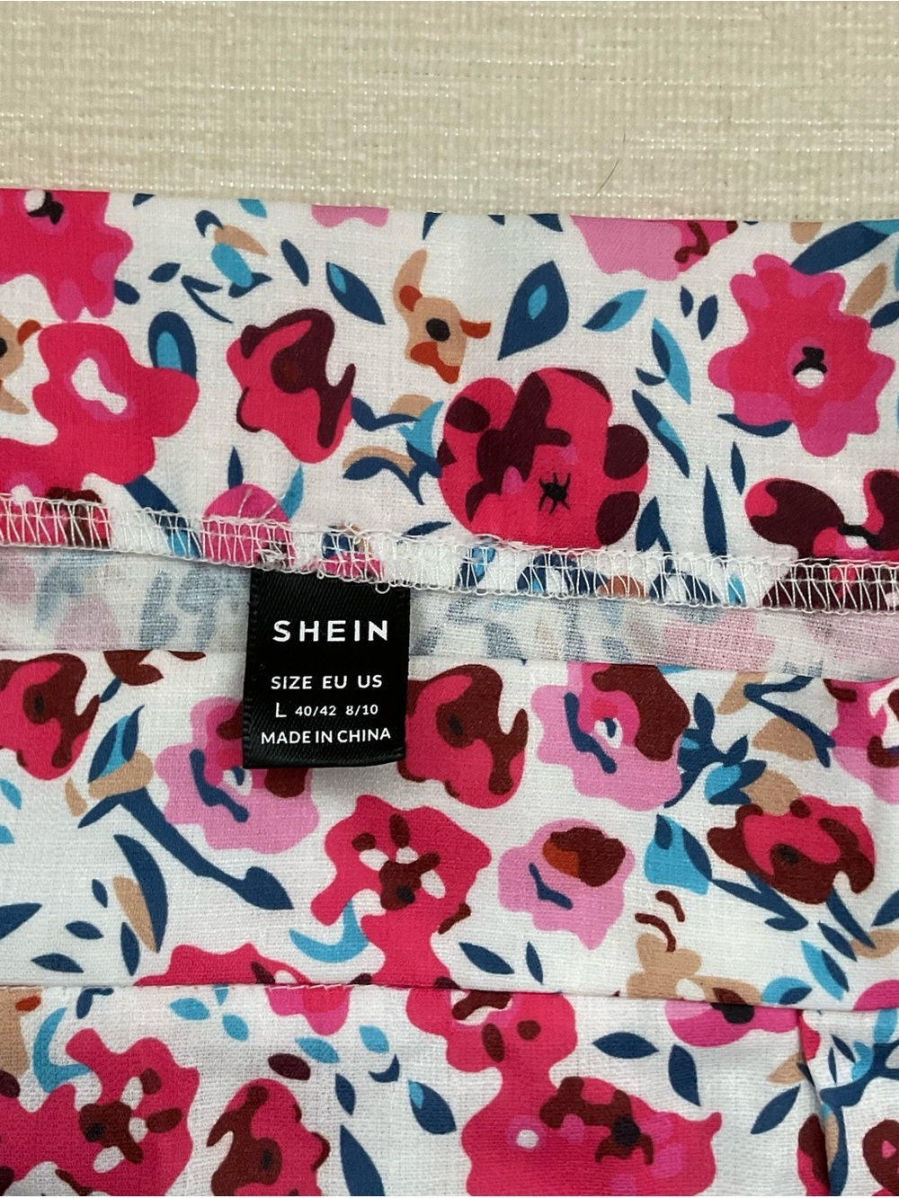 SHEIN White Maxi Skirt with Pink Floral Print - Picture 7 of 7